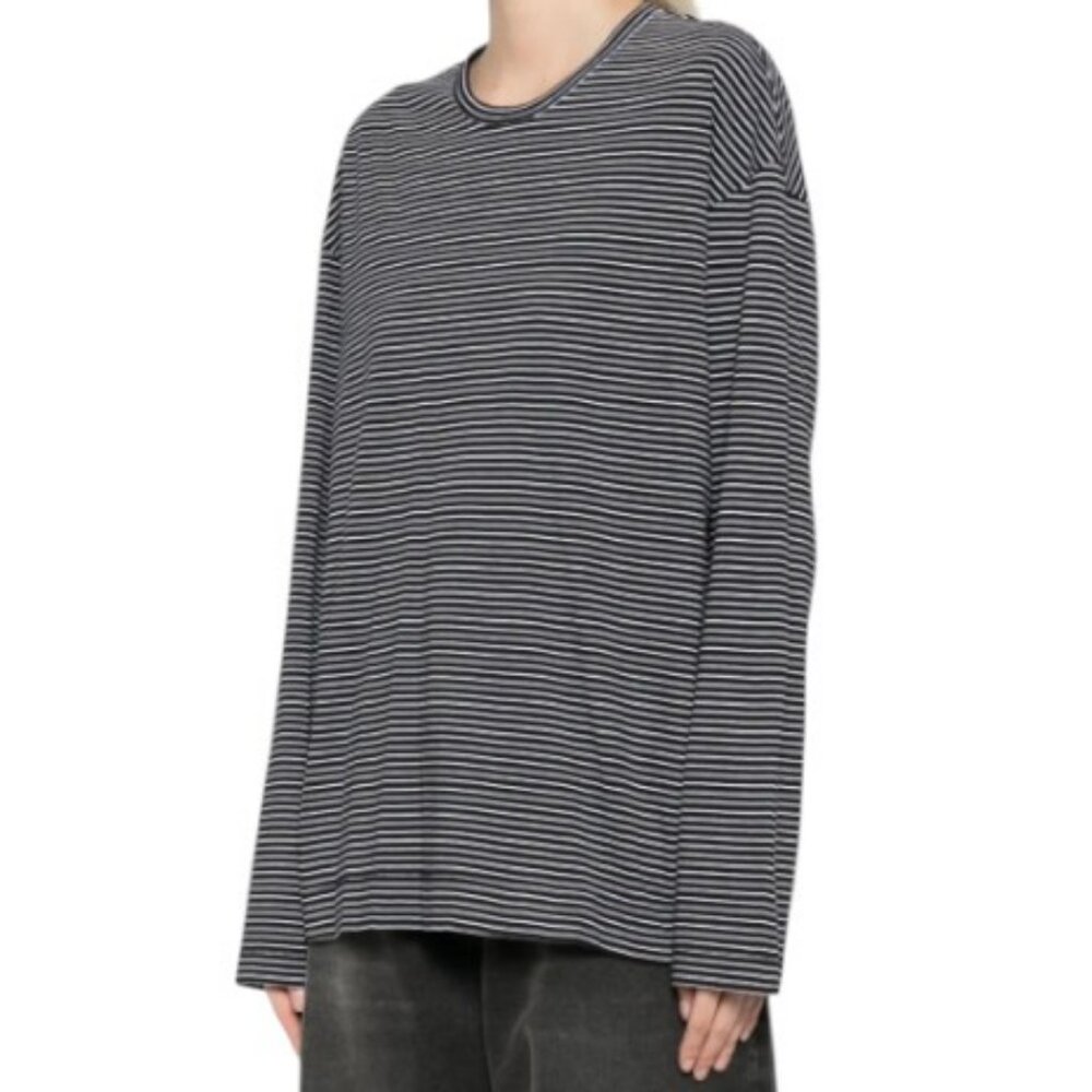 MEC blue white striped long-sleeve scoop neck shirt size XL